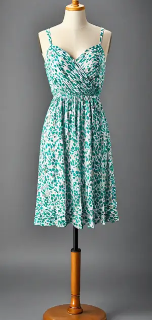 Navy dress with white dots and belt
