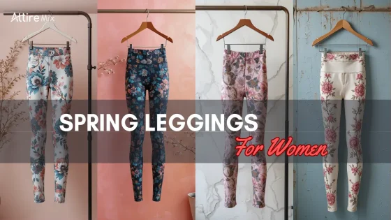 Spring leggings with delicate floral prints in pastel and bold tones ideal for women.