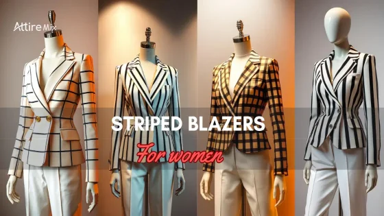 collection of striped blazers for women in various patterns and colours