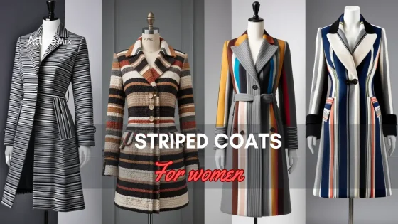 Array of stylish striped coats for women