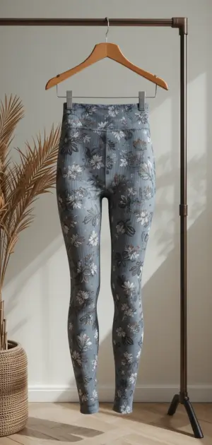 Image of floral cotton leggings for women, ideal for stylish and relaxed outfits.