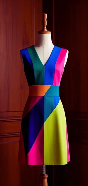 Casual geometric print shift dress