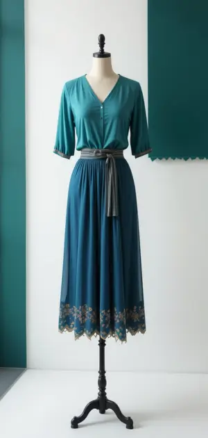 Fashionable maxi skirt outfit ideas featuring belts and tops.