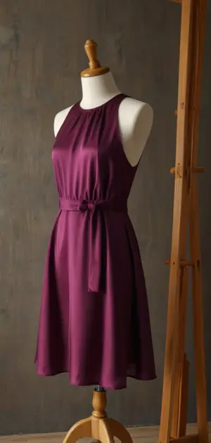 Satin mini dress styled with a jacket for versatility