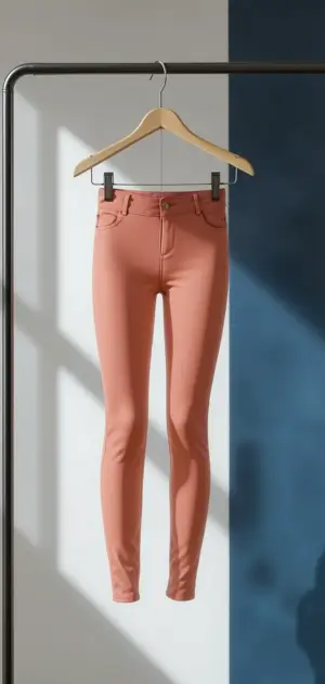 Slim-fit peach skinny stretch leggings, perfect for stylish casual outfits.