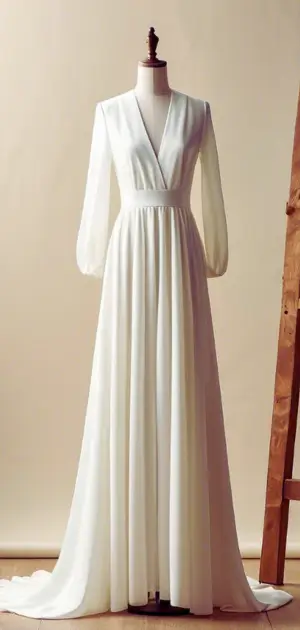 Mermaid silhouette white maxi dress with sequins