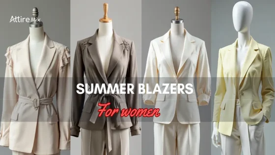 Collage of summer blazers for women in soft tones