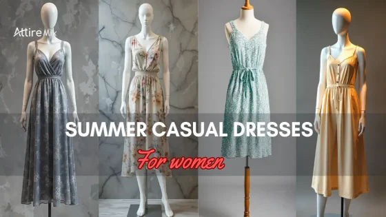 Collection of summer casual dresses for women on display