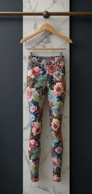Colourful summer leggings with bold floral designs, perfect for an updated summer style.