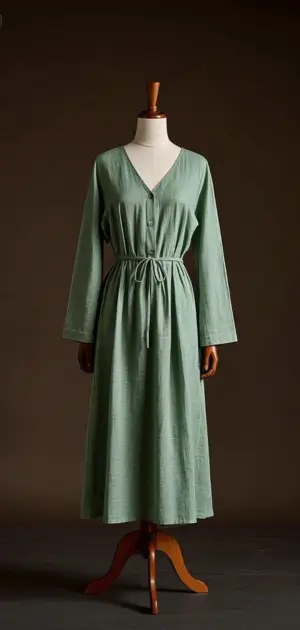 Classic tunic linen dress with Long sleeves.