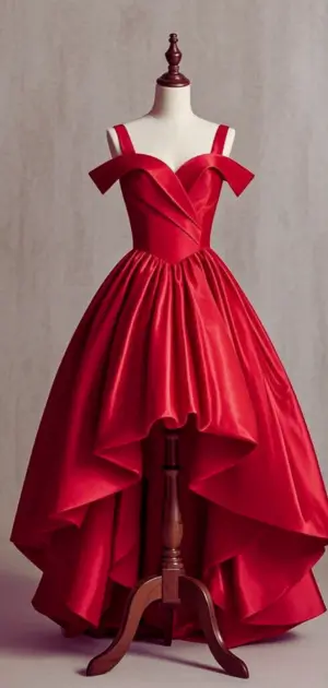 Red midi dress for cocktail parties and formal dinners