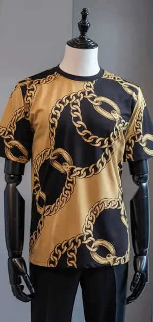 Vintage t-shirt with bold chain motifs