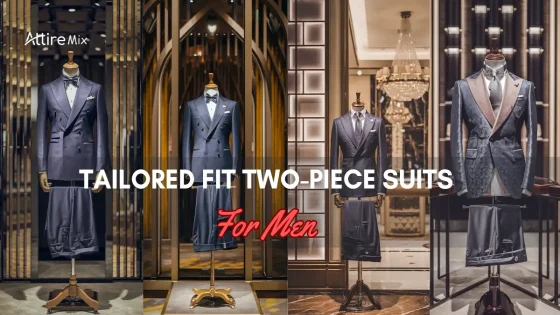 Tailored Fit Two-Piece Suits for men in a modern store