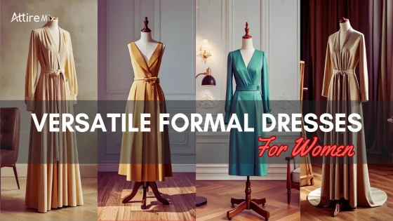 Women in elegant evening gowns at a formal event.