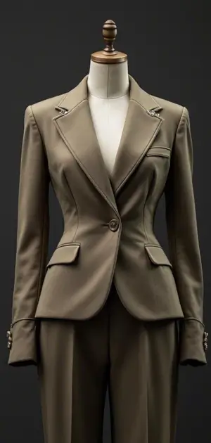 Olive-green vintage blazer with tailored details
