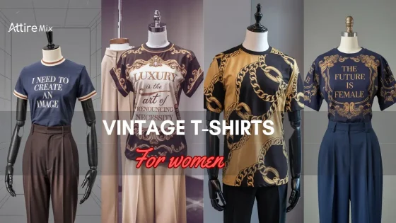 Vintage T-Shirts For women on mannequins, diverse designs