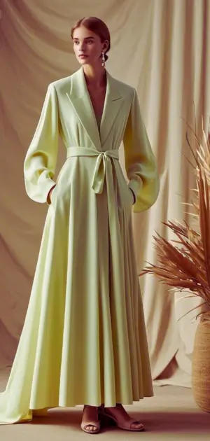 Variety of formal evening gowns in rich colors.