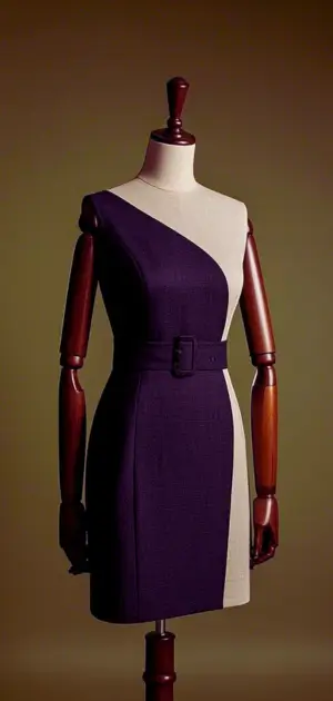 Geometric dress styled with accessories