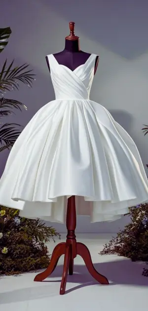 Chic white midi dress for cocktail events