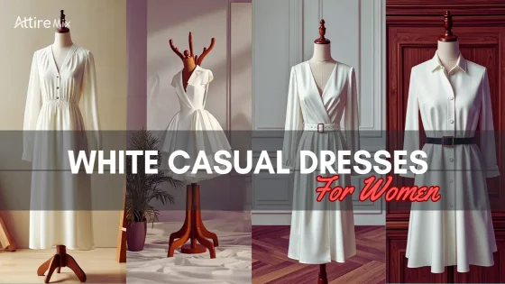 Casual white dress styled with accessories
