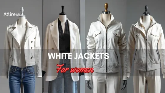 collection of stylish white jackets for women
