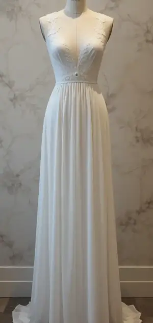 Sophisticated white maxi dress with delicate embroidery