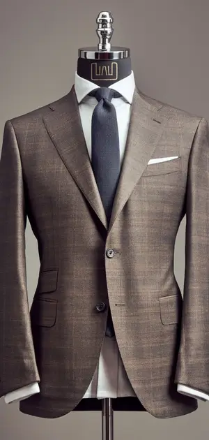 Brown textured modern fit wool suit