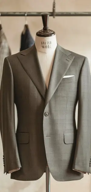 Dark brown and grey modern wool suits