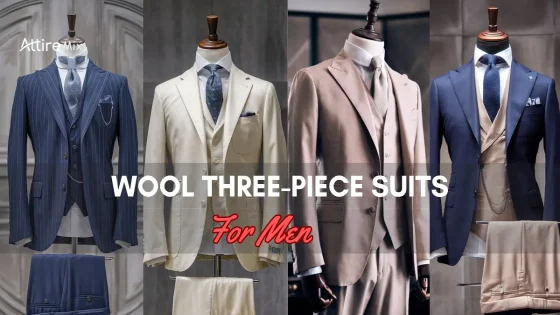Display of Wool Three-Piece Suits for men