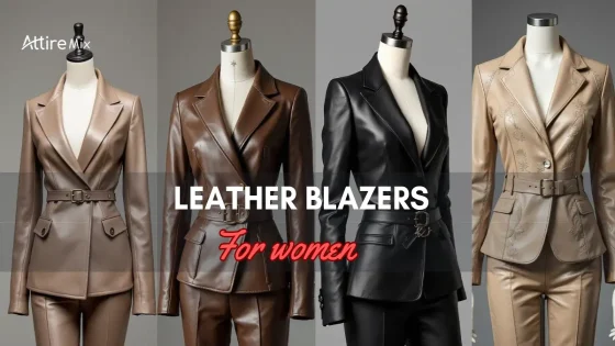 Four leather Blazers for women in various colors and styles for women