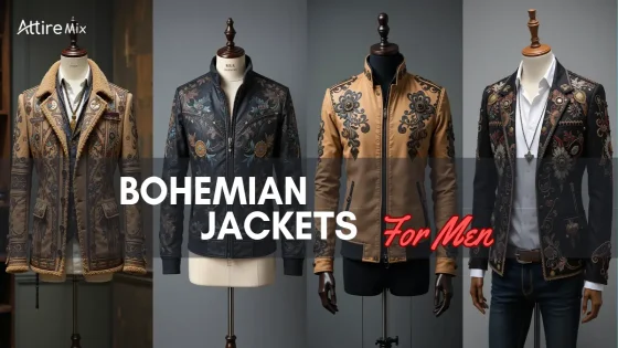 A variety of men's Bohemian jackets featuring intricate embroidery.