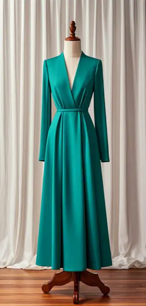 Close-up of silk fabric on a luxury maxi dress