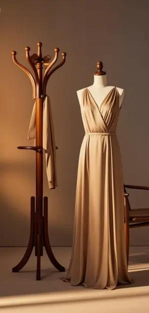 A casual boho maxi dress paired with sandals and a tote bag.