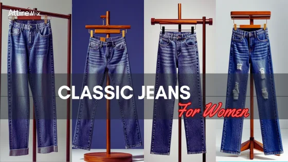 Classic jeans for women in high-rise, straight-leg, and bootcut styles.