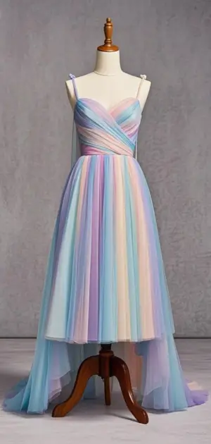 Blush pink chiffon bridesmaid gown