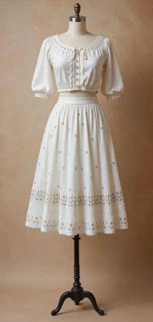 Lightweight white skirts with flowy designs, ideal for summer outfits.