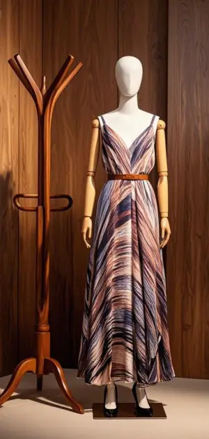 Chiffon maxi dress with halter neckline