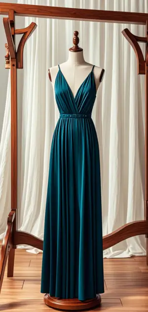 Satin geometric maxi dress for weddings and events