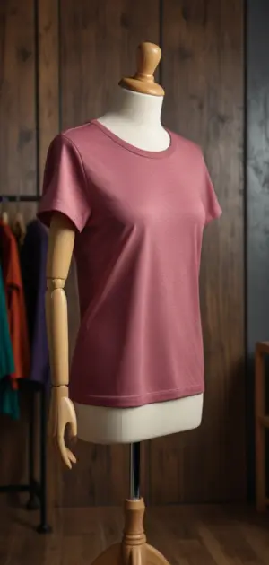 Close-up of organic cotton luxury t-shirts.