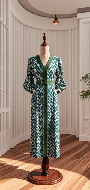 Bohemian geometric maxi dress with flowy sleeves