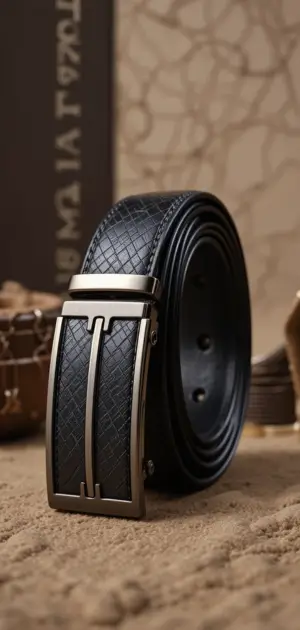 Premium black leather belt with a smooth texture and clean buckle design.