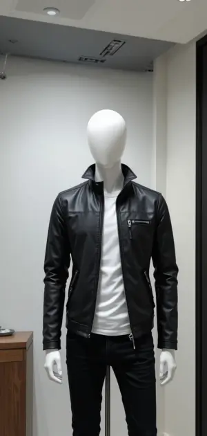 A sleek black streetwear jacket with a modern and minimalistic touch.