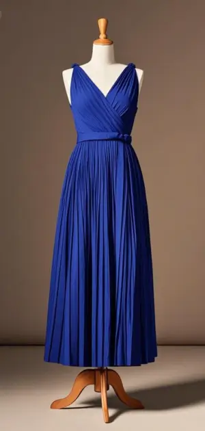 Wrap-style maxi dress in bold jewel tones.