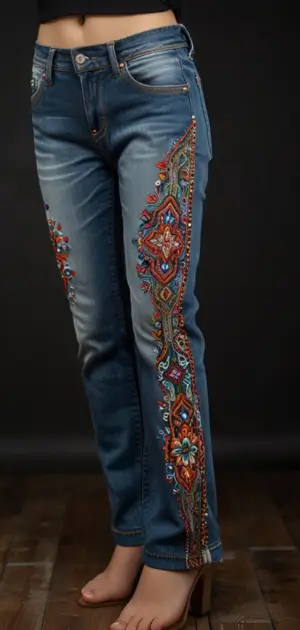 Light-wash distressed boyfriend jeans for effortless styling.