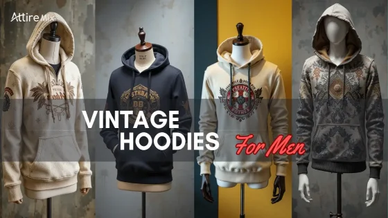 Four stylish vintage hoodies featuring embroidery and graphic designs.