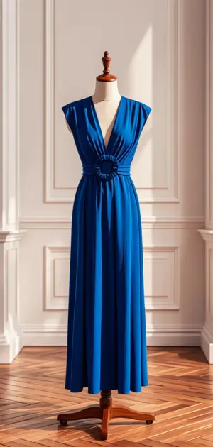 Blue long maxi dress with a flowing silhouette