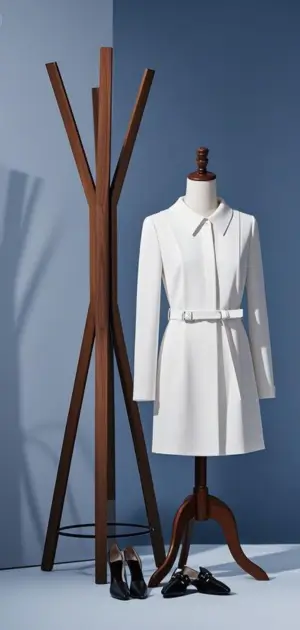 High-neck solid formal gown with elegant slit detail.