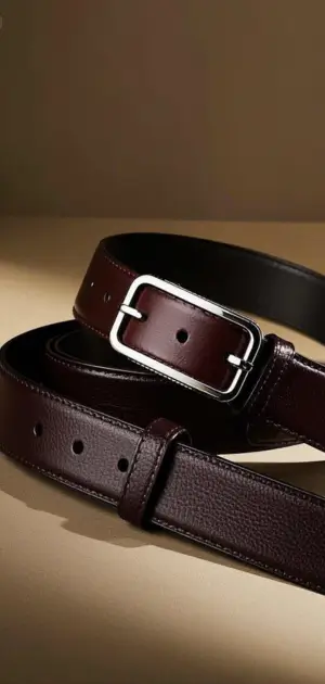 Premium dark brown leather belt with a clean, polished design.