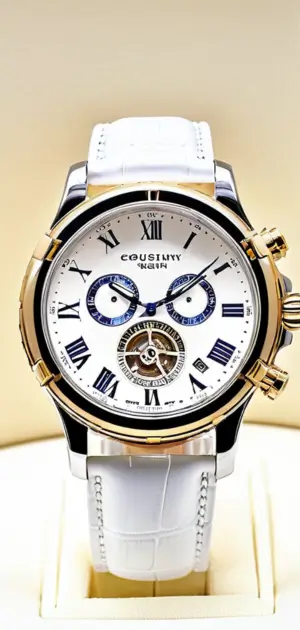 Two-tone chronograph watch with Roman numerals