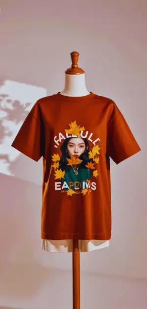 Stylish oversized fall t-shirts for women in autumn earthy tones